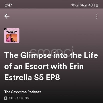 Erin – I was interviewed and got to talk about my life as an escort in The Sexytime Podcast by Ava and Isabelle Daza. It's on Spotify! Season 5 episode 8.