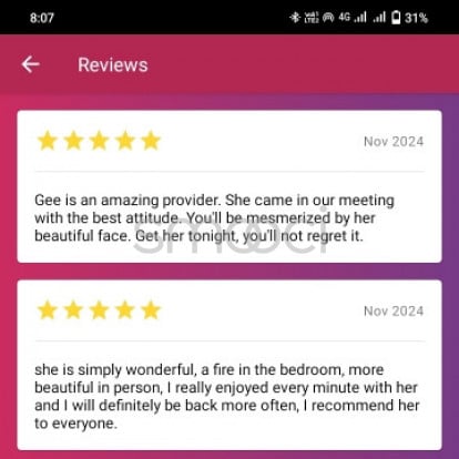 Gee Anne Lopez – Recent reviews😙im available now